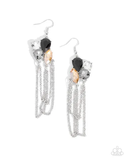 Paparazzi Earring ~ Decadent Distance - Black