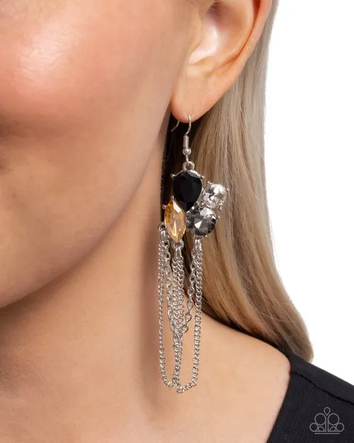 Paparazzi Earring ~ Decadent Distance - Black