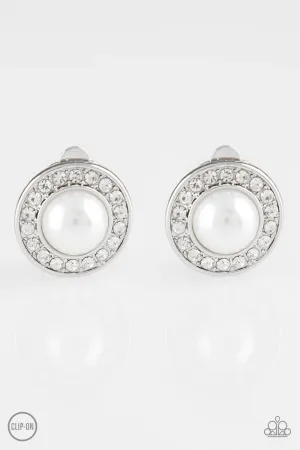 Paparazzi Earring ~ Definitely Dapper - White