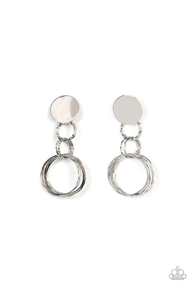 Paparazzi Earring ~ Industrialized Fashion - Silver