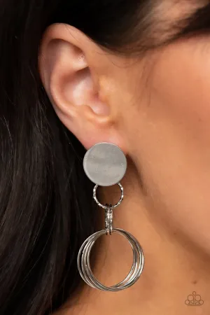 Paparazzi Earring ~ Industrialized Fashion - Silver