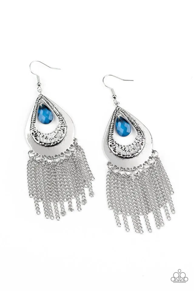 Paparazzi Earring ~ Scattered Storms - Blue