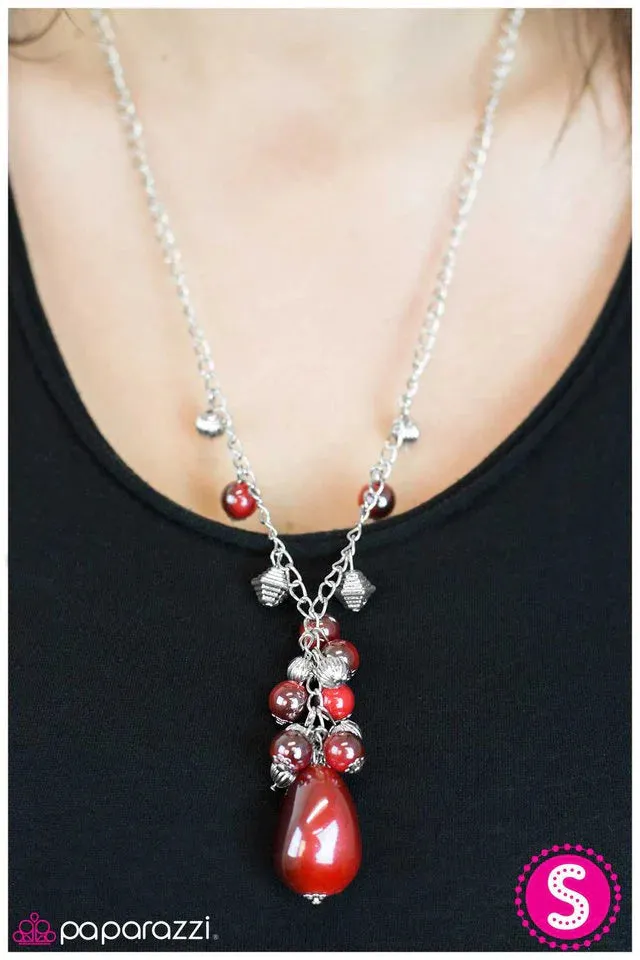 Paparazzi Necklace ~ Along For The Ride - Red