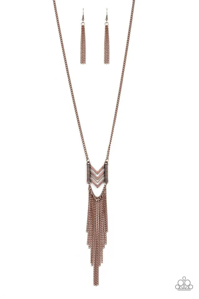 Paparazzi Necklace ~ Point Taken - Copper