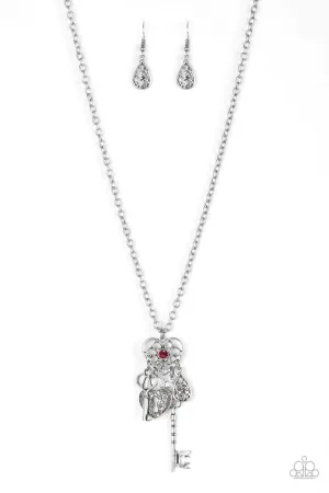 Paparazzi Necklace ~ Secrets Of The Heart - Red