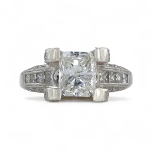 Platinum solitary diamond 2CT princess cut AIG certified Solitary ring