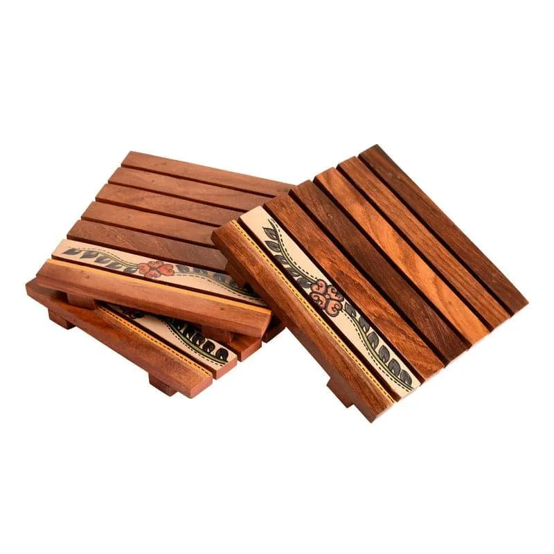 Pramoda Vine Wooden Trivet - Set Of Three