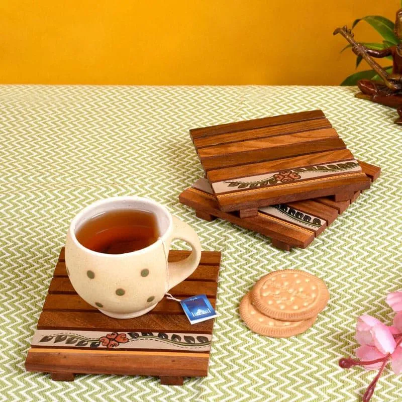 Pramoda Vine Wooden Trivet - Set Of Three