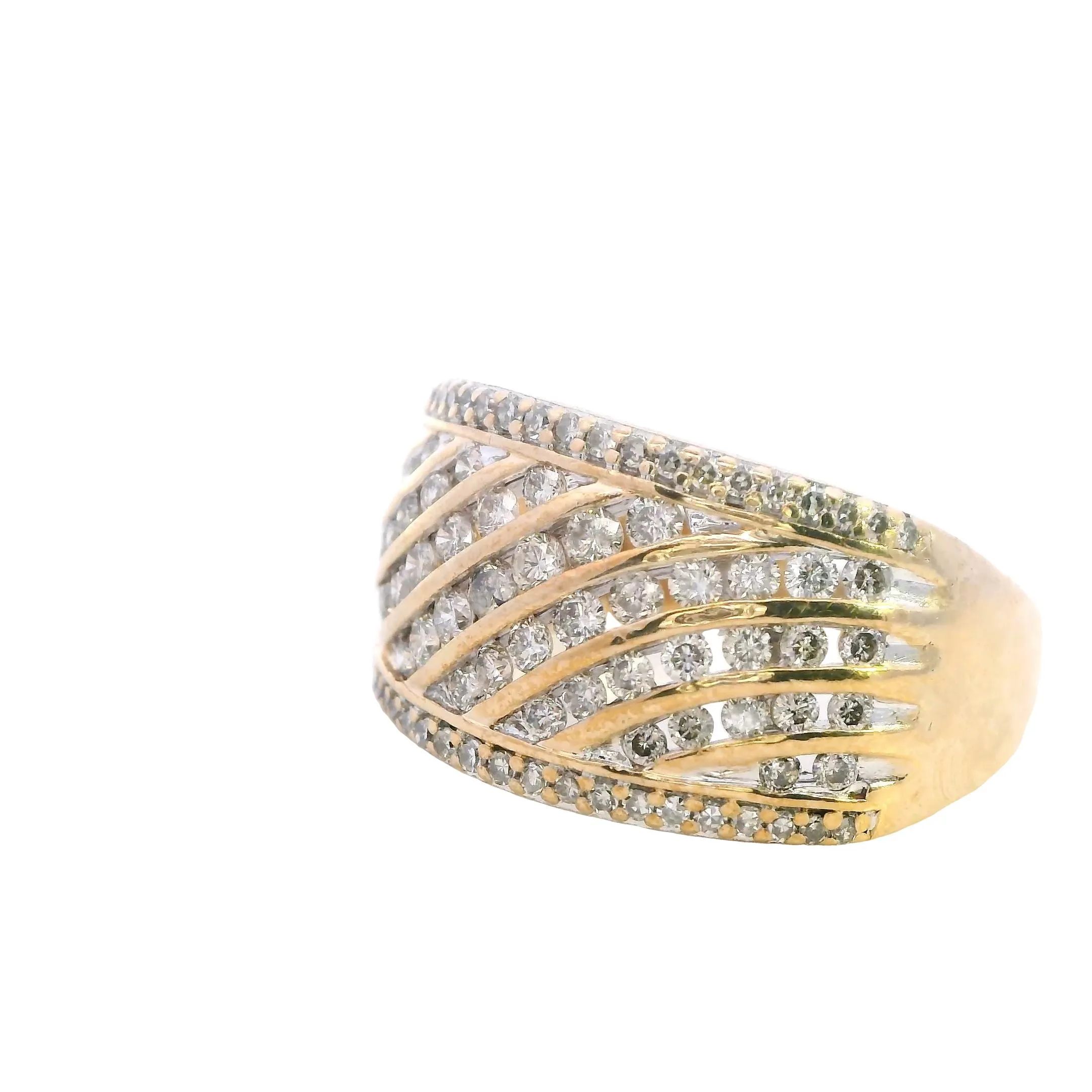 Radiant Heirloom: 52-Diamond Cast Yellow Gold Ring - Timeless Elegance