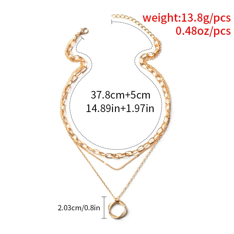 Regular Circle Pendant Fashion Necklace Street Shooting Trendy People