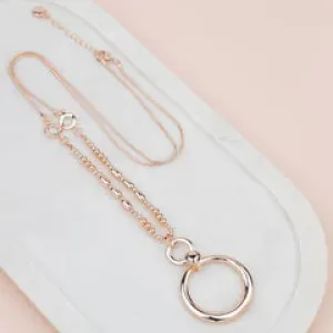 Rose Gold Double Ring Necklace**