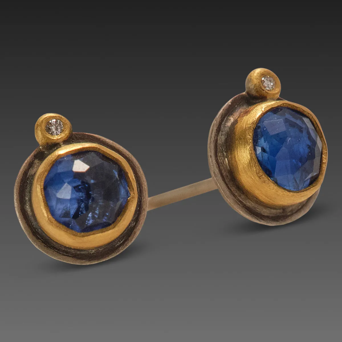 Round Kyanite Stud Earrings