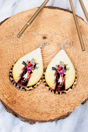 SALE! Harriet Horse Teardrop Acrylic Earrings