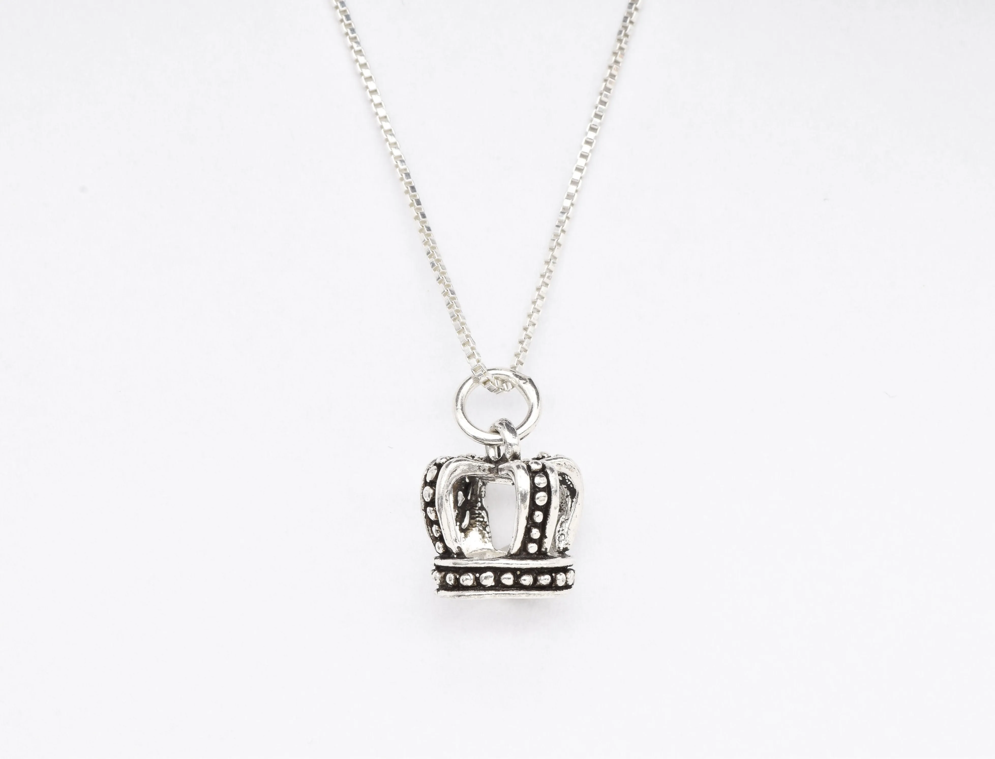 Silver Crown Necklace - Royal Crown Necklace - Queen Crown Pendant