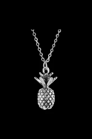 Silver Pineapple Charm Necklace - Bulk 12 Pack