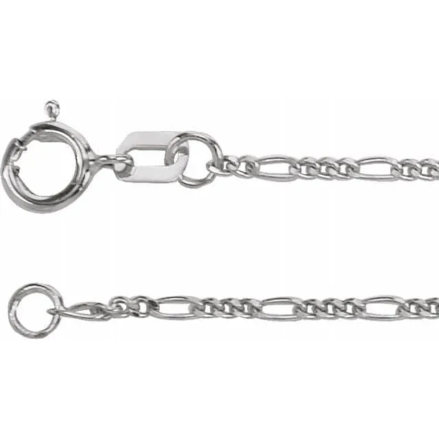 Sincerely, Springer's 14k White Gold Concave Figaro Chain