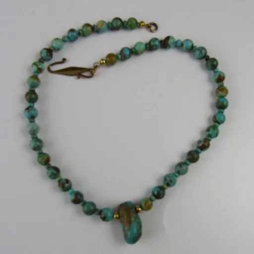 Southwestern Turquoise Bead Pendant Necklace