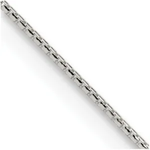 Sterling Silver 1.1mm Diamond-cut Round Box Chain Necklace