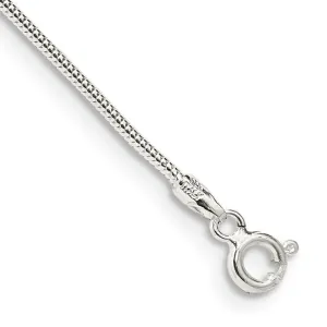 Sterling Silver 1.2mm Round Snake Chain Anklet