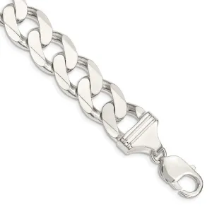 Sterling Silver 15mm Curb Chain Bracelet