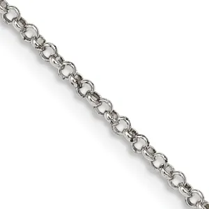 Sterling Silver 1.5mm Rolo Chain Necklace w/4in ext.