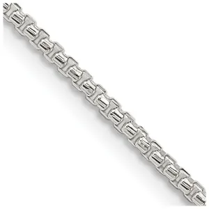 Sterling Silver 1.75mm Diamond-cut Round Box Chain Necklace