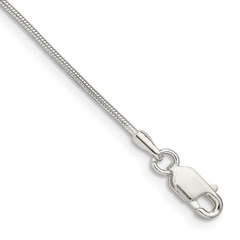 Sterling Silver 1mm Snake Chain Bracelet