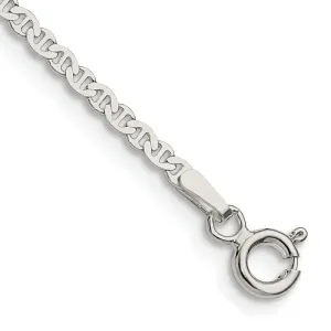 Sterling Silver 2.25mm Flat Anchor Chain Bracelet