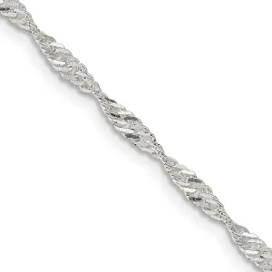 Sterling Silver 2.25mm Singapore Chain Necklace