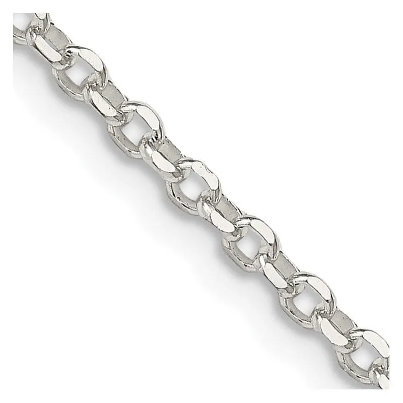 Sterling Silver 2.5mm Diamond-cut Cable Chain Necklace w/2in ext.