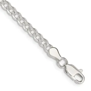 Sterling Silver 4mm Pav‚ Curb Chain Bracelet