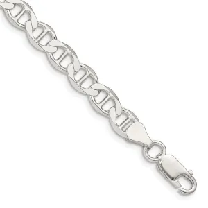 Sterling Silver 7.1mm Flat Anchor Chain Bracelet