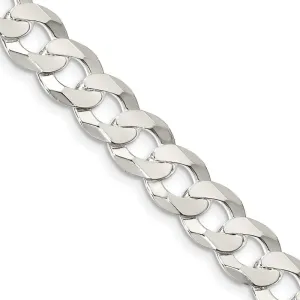 Sterling Silver 8.5mm Flat Curb Chain Necklace