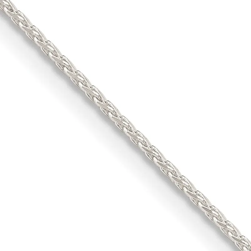 Sterling Silver .95mm Diamond-cut Round Spiga Chain Necklace w/2in ext.