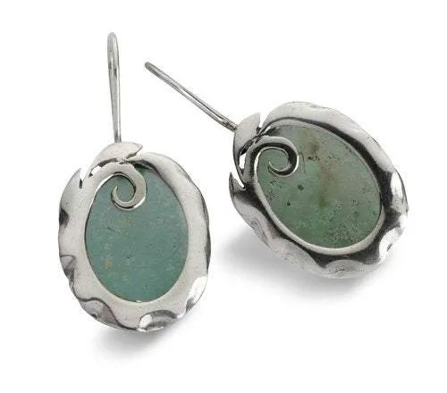 Sterling Silver earrings Israeli roman glass jewelry / israelische schmuck