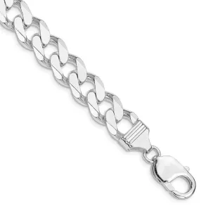 Sterling Silver Rhodium-plated 11mm Curb Chain Bracelet