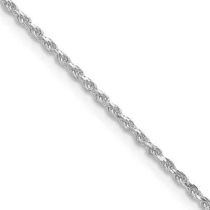 Sterling Silver Rhodium-plated 1.5mm Diamond-cut Rope Chain Necklace w/2in ext.