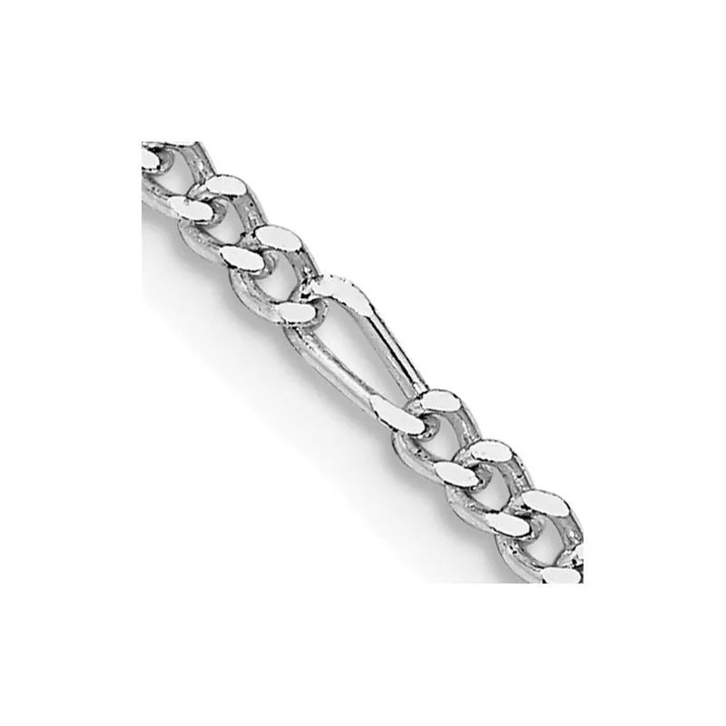 Sterling Silver Rhodium-plated 2.25mm Figaro Chain Necklace