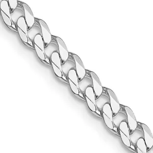 Sterling Silver Rhodium-plated 4.5mm Curb Chain Necklace