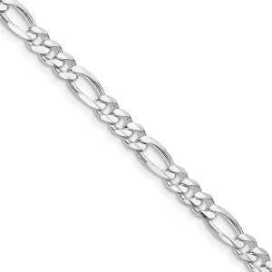 Sterling Silver Rhodium-plated 4.5mm Figaro Chain Necklace