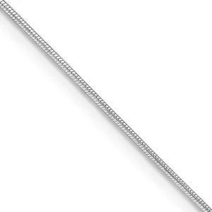 Sterling Silver Rhodium-plated .8mm Round Snake Chain Necklace w/2in ext.