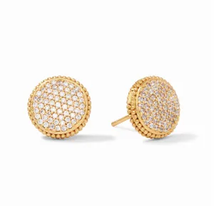 The Fleur-de-Lis Stud Earring in Gold CZ