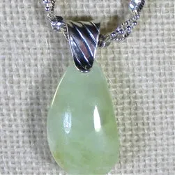 Translucent Green Pendant Necklace Prehnite Gemstone