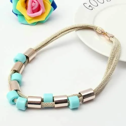 Trendy Colorful Short Magic Buckle Clavicle Necklaces For Women