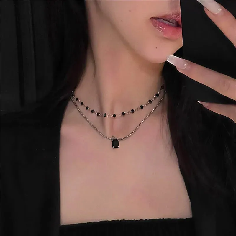 Trendy Rhinestone Heart Choker Necklace for Women