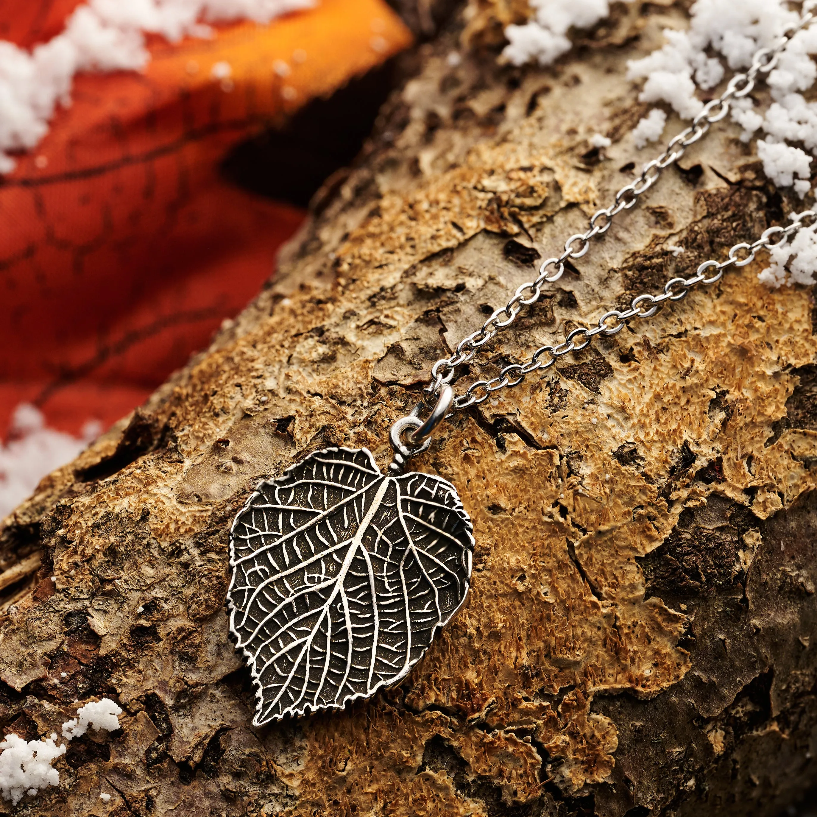 Vintage Paper Birch Leaf Necklace