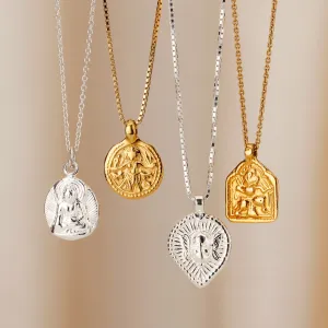 Vintage Style Lucky Deity Charm Necklace